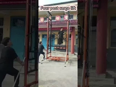 Double Mast Goods Lift Hydraulic Warehouse Cargo Lift Double Guide Rail 7m