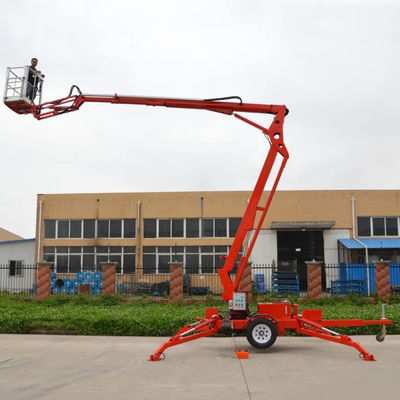 Buy 10m-20m Trailer Mounted Boom Lift Red Towable Articulating Boom Lift online manufacture