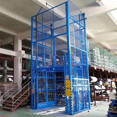 Buy 3m-9m Cage Lift Hydraulic Fully Caged Vertical Cargo Lift Warehouse Cargo Elevator online manufacture