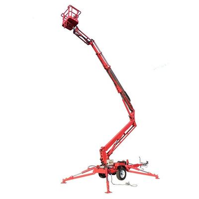 Buy 14m 200kg Trailer Mounted Articulating Boom Lift Battery Or Gas Trailer Man Lift online manufacture