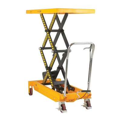 Buy 1m Industrial Hydraulic Lift Table 800kg Load Double Scissor Trolley Lift online manufacture