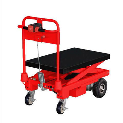 Buy 1500kg Manual Scissor Lift Table Red Hydraulic Table Lift Cart online manufacture