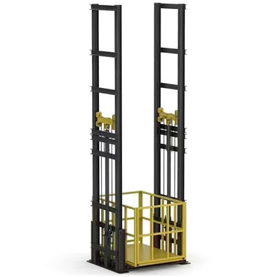 Buy Double Mast Goods Lift Hydraulic Warehouse Cargo Lift Double Guide Rail 7m online manufacture