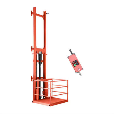 Buy Orange 8m Small Cargo Lift 1000kgs Hydraulic Cargo Lift Elevator online manufacture