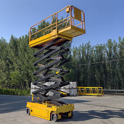 Buy 8m 10m 12m Electric Mobile Hydraulic Scissor Lift Platform 450kg Capacity online manufacture