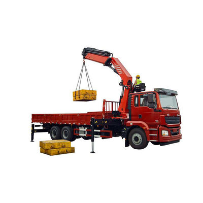 Buy 8 - 15 Ton Foldable Boom Truck Mounted Hydraulic Lifting Crane online manufacture