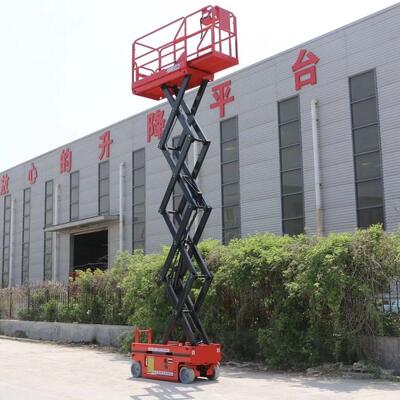 Buy Electric Four Wheeled Hydraulic Scissor Lift Hydraulic Aerial Lifting Platform online manufacture