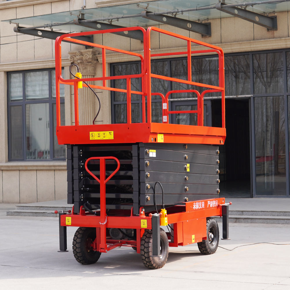 Mobile Spring Lift 2m To 4m Mini Mobile Scissor Lift 300kg Portable Hydraulic Platform Lift