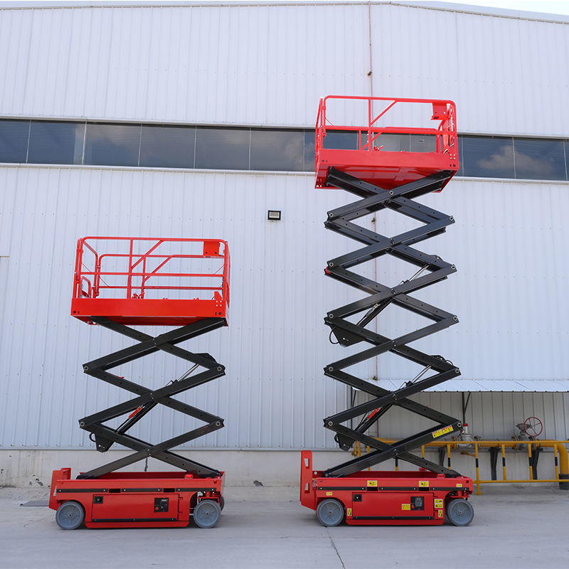 Mobile Spring Lift 4 - 16m Self Propelled Electric Mobile Scissor Lift Hydraulic Lifting ...