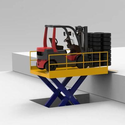 Stationary Hydraulic Truck Dock Scissor Lift 5000KG With Extension Ramp
