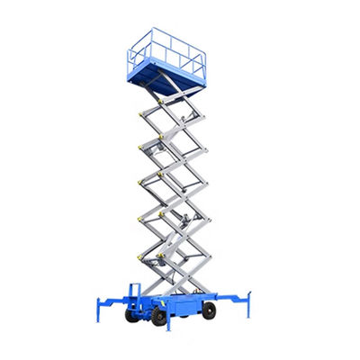 Load 500kg Manual Walking Mobile Scissor Lift Platform For Aerial Work