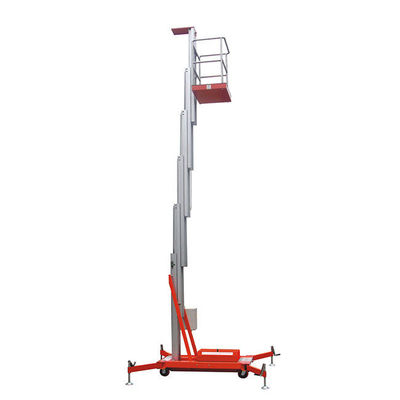 Aluminum Alloy 10m Elevating Platform Single Vertical Mast Lifts For Hotel