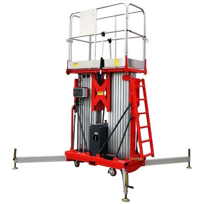 Double Mast Aerial Work Platforms Aluminum 8m Electric Vertical Mast Lift