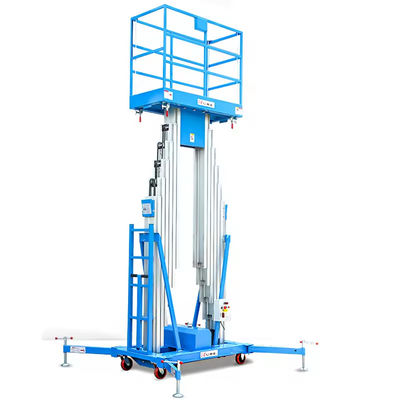 9m 250kg Electric Mast Boom Lift Blue Mast Vertical Lift Lightweight