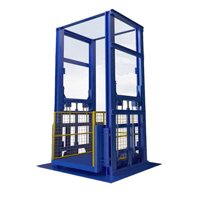Blue 3000kgs Warehouse Cargo Elevator 3m-9m Mini Goods Lift