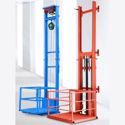 1000kg Small Cargo Elevator Orange Wall Mounted Cargo Lift For Warehouse