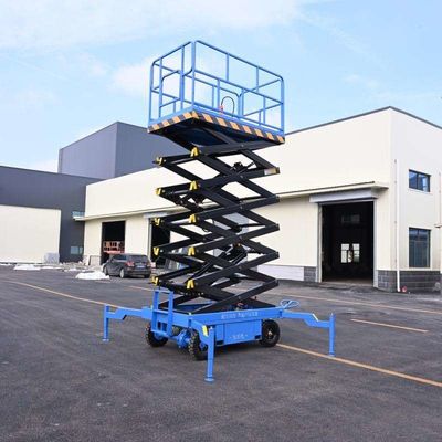 Mobile Electric Scissor Lifting Elevator 0.5t 8m Work Platform For Construction