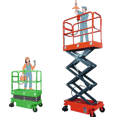 Hydraulic 12m Electric Mobile Scissor Lift Outdoor Aerial Work Platform
