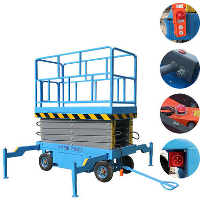 Manual Push Work Lifting Platform Mobile Scissor Lifter For Warehouse Material