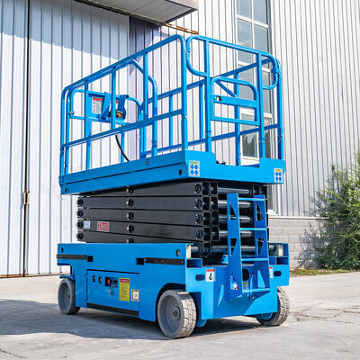 Blue Electric Self Propelled Scissor Lift 320kg Capacity 13.8m Max Height