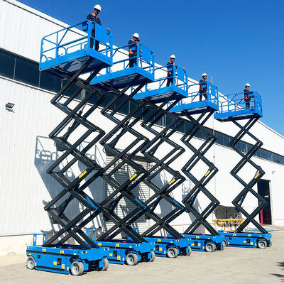 14m 16m Blue Self Propelled Electric Scissor Lift Aerial Work Platform