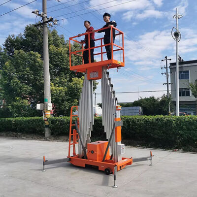 Foldable Aluminum Alloy Lift Electric Hydraulic Vertical Double Mast Lift