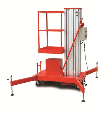 Single Mast Aluminum Alloy Lift 6 - 16m Mobile Aerial Platform Lifter