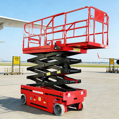 Self Propelled 10m  320kg Capacity Scissor Lifts Electric Hydraulic Lifting Platform