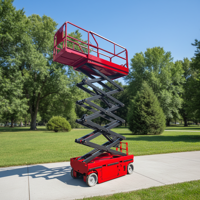 Fully Electric Hydraulic Scissor Lift Platforms 10m 12m 320kg Load Capacity