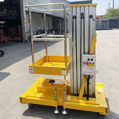 Single Mast Mobile 8m Lifting Platform Aluminum Alloy Hydraulic Lift
